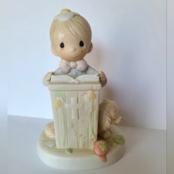 Vintage 80s Precious Moments God Religious Collectible Porcelain Figurine - Picture 4 of 9